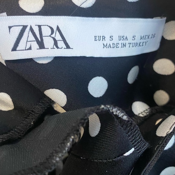 Zara Polka Dot Black Camisole Slip Womens Dress Size S - Picture 7 of 8